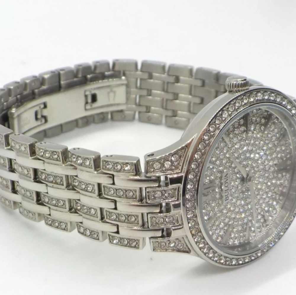 **NEW** Bulova Ladies Crystal Phantom Silver-Tone Stainless Steel Watch - Picture 10 of 13